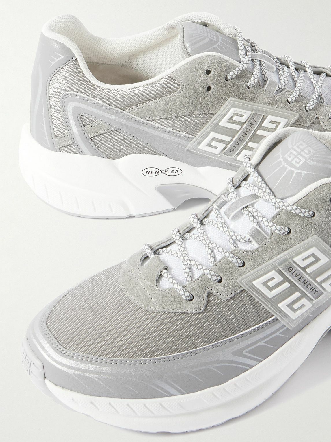 Givenchy - NFNTY-52 Logo-Appliquéd Suede, Mesh and Leather