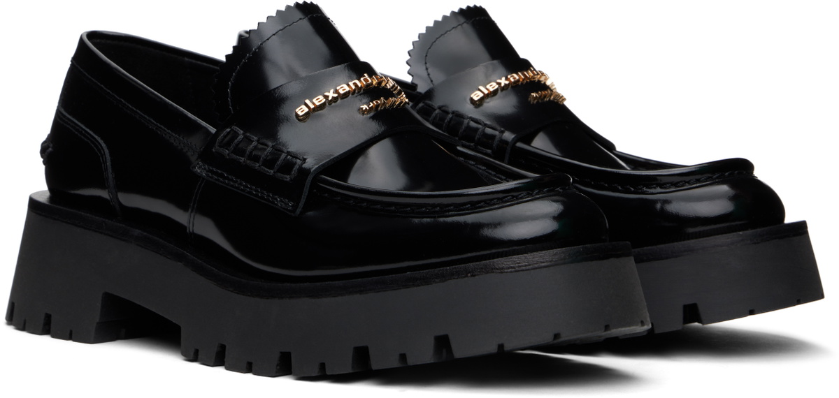 Alexander Wang Black Carter Mid-Heel Lug Loafers