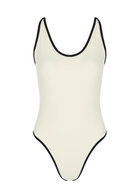Solaqua Swim II Piped-trim Swimsuit Ivory