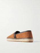 Manolo Blahnik - Nerano Leather-Trimmed Suede Espadrilles - Orange