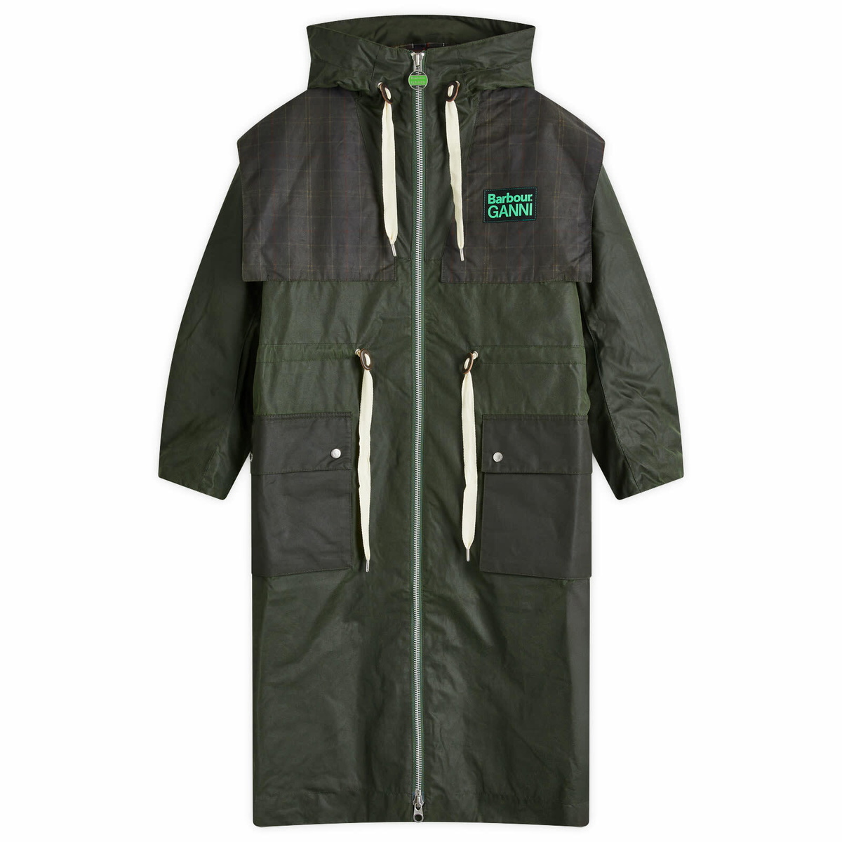 Barbour|JACKETS (Barbour x GANNI WAX PARKA JACKET (LWX1 Barbour Women's x Ganni Wax Parka Jacket in Dufflebag