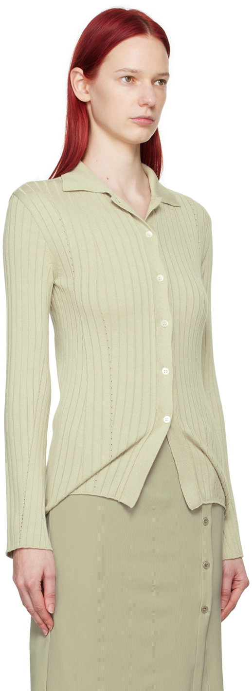 Youth Green Long-Line Cardigan