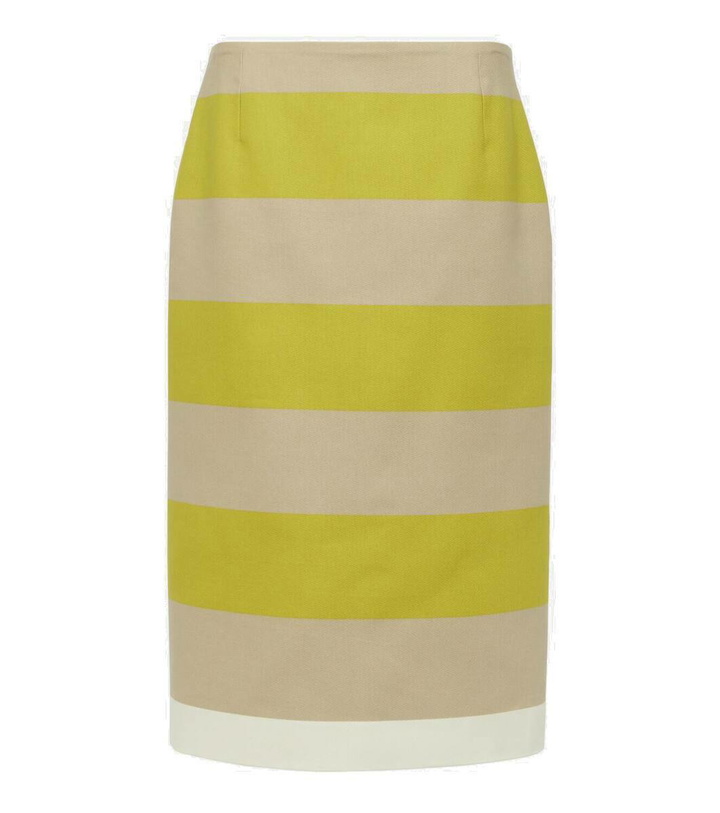 Photo: Dries Van Noten Striped cotton gabardine midi skirt