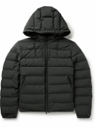Zegna - Stratos Leather-Trimmed Quilted Shell Hooded Down Jacket - Black