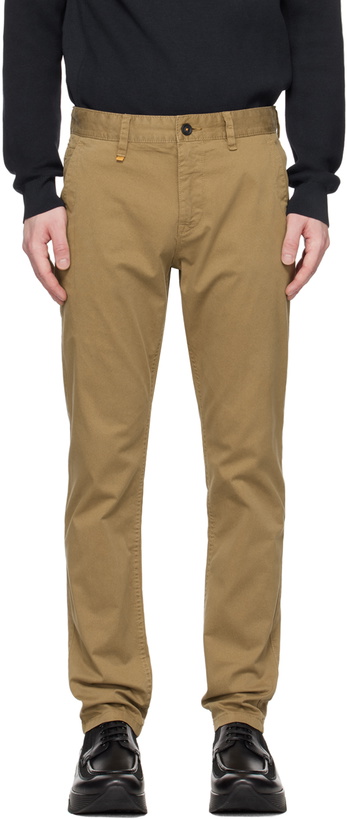 Photo: BOSS Beige Slim-Fit Trousers