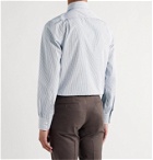 Turnbull & Asser - Slim-Fit Cutaway-Collar Striped Cotton-Poplin Shirt - Blue