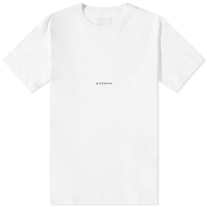 Photo: Givenchy Men's Small Text Logo T-Shirt in White