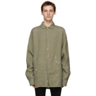 Palm Angels Khaki Paint Splatter Overshirt