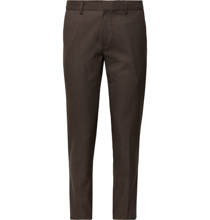Photo: Club Monaco - Brown Sutton Slim-Fit Puppytooth Woven Trousers - Brown