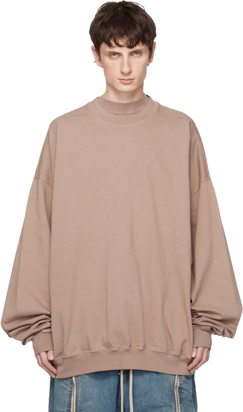 Photo: Rick Owens DRKSHDW Taupe Temple Hun Crewneck Sweatshirt