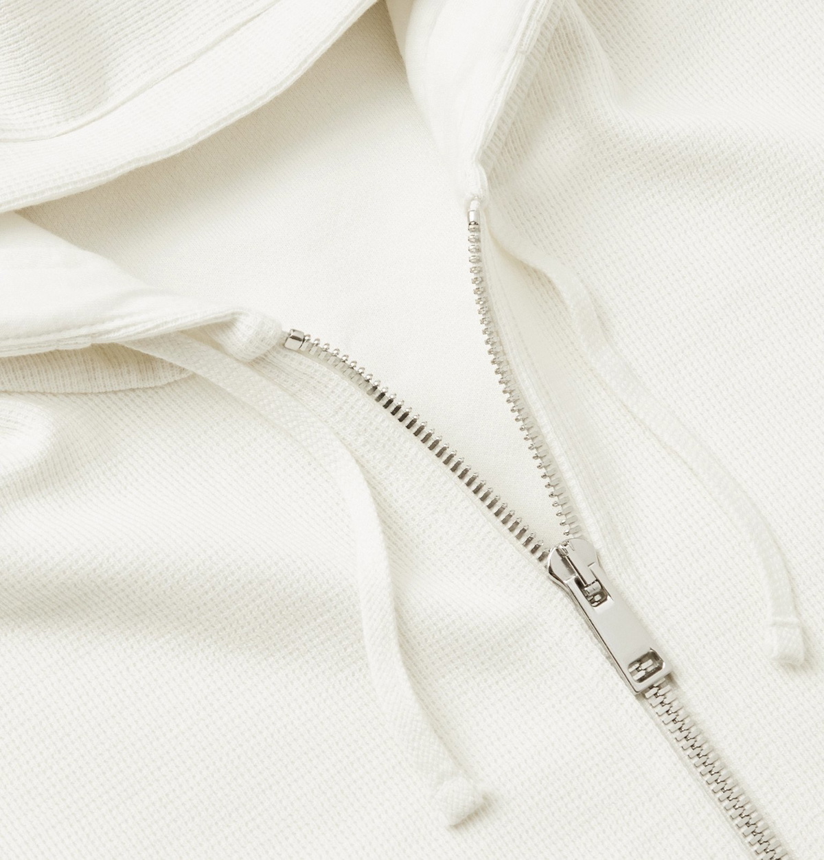 Theory - Mattis Waffle-Knit Organic Pima Cotton Zip-Up Hoodie