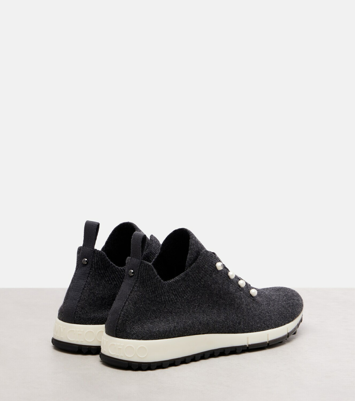 Jimmy Choo Veles embellished cashmere sneakers