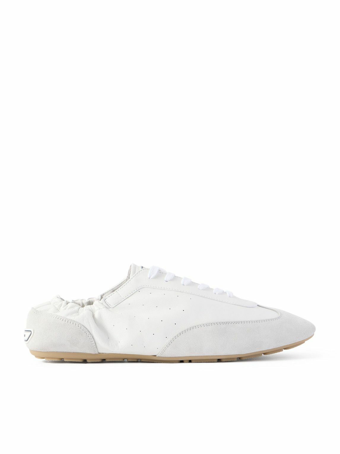 SAINT LAURENT - Lewis Suede and Full-Grain Leather Sneakers - White