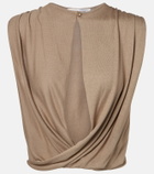 Aya Muse Esme cutout draped silk-blend crop top