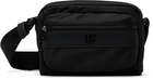 Hugo Black Stacked-Logo Twill Crossbody Bag