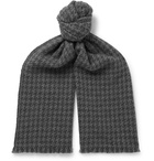 Loro Piana - Fringed Houndstooth Cashmere Scarf - Gray