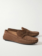 Tod's - City Gommino Logo-Debossed Suede Driving Shoes - Brown