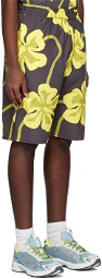 WYNN HAMLYN Yellow & Gray Printed Shorts