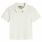 Damson Madder Women's Devon Pointelle Polo T-shirt in White