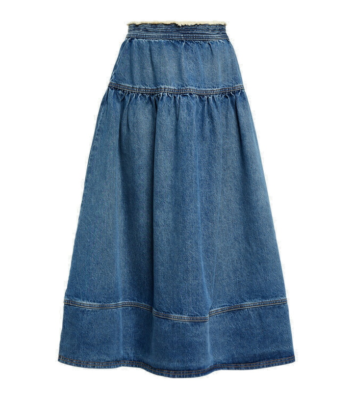 Photo: Ulla Johnson Astrid denim midi skirt