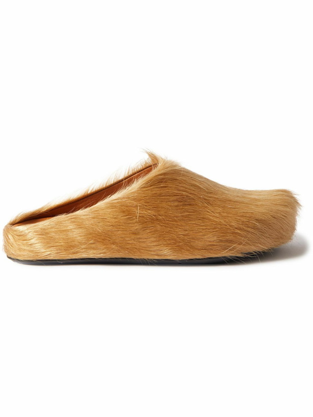 Photo: Marni - Fussbett Calf Hair Slippers - Neutrals