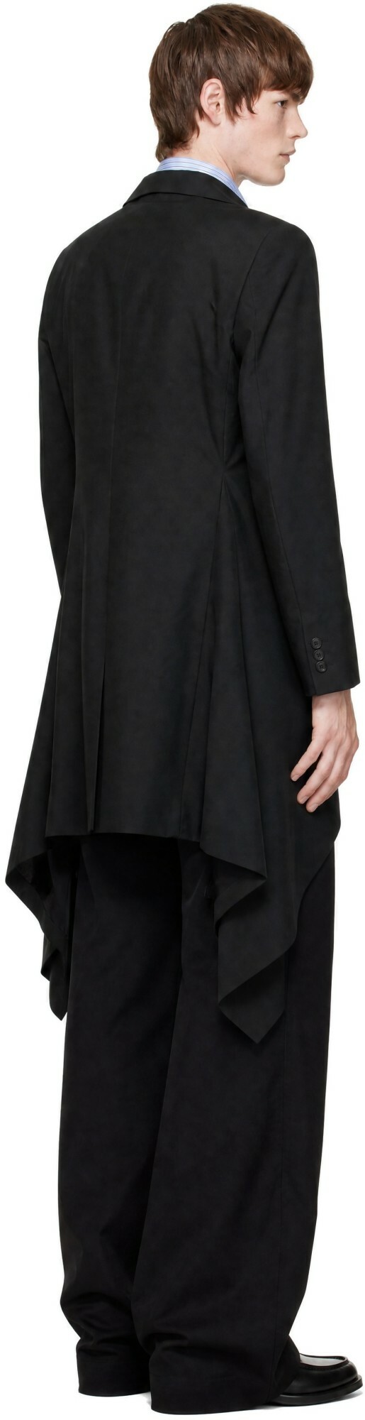 Comme des Garçons Homme Plus Black Dobby Cloth Coat