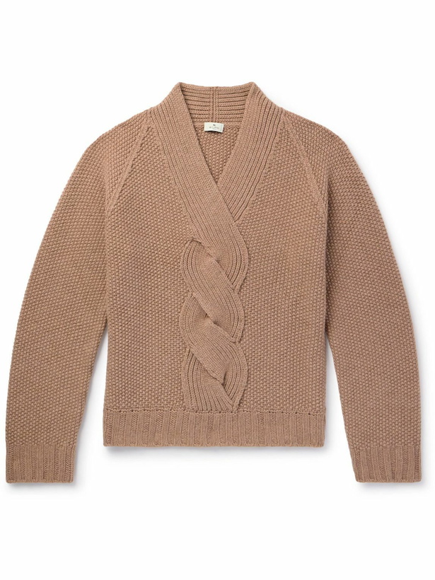 Photo: Etro - Cable-Knit Wool Sweater - Neutrals