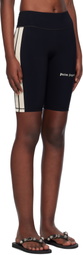 Palm Angels Black Training Track Cyclist Sport Shorts