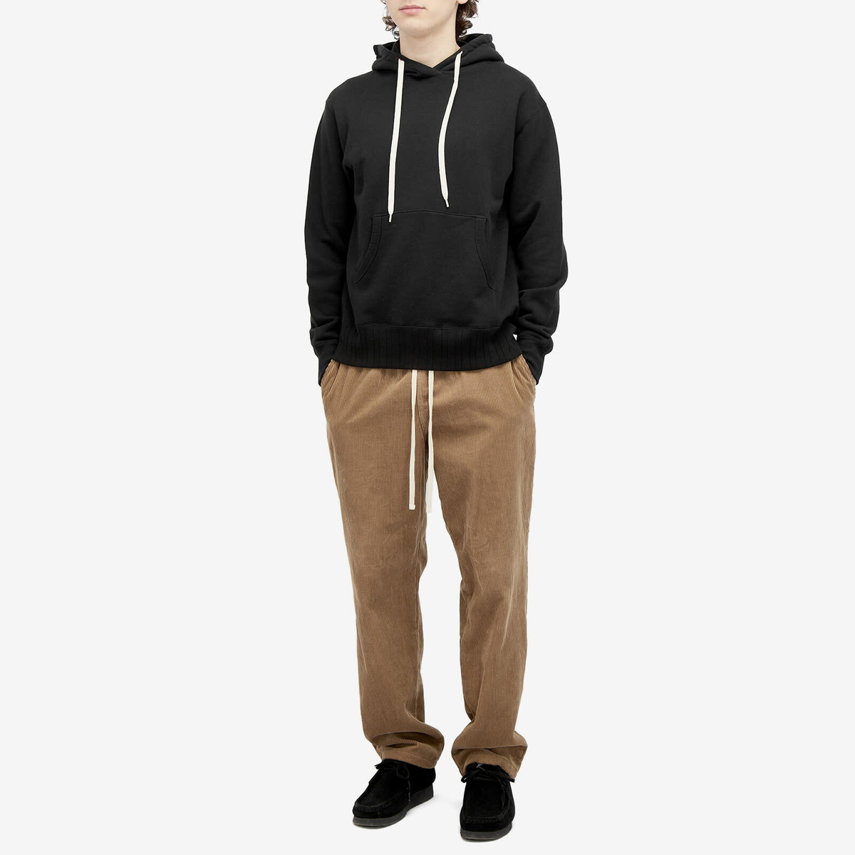 Velva Sheen Men's Made in Japan Tubular Hoodie in Black