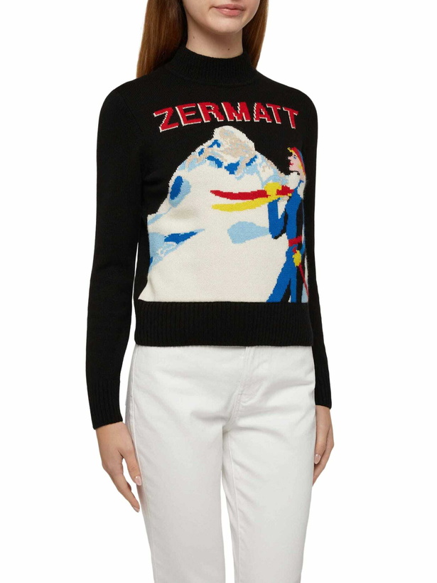 Photo: MC2 Saint Barth Crewneck Sweater New Queen With Zermatt Postcard Jacquard