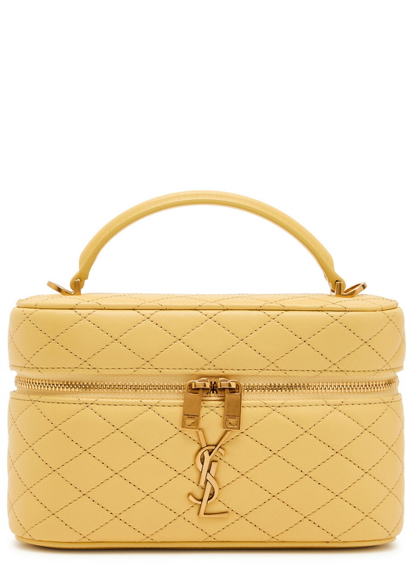 Photo: Saint Laurent Gaby Mini Quilted Leather top Handle bag - Yellow - One Size