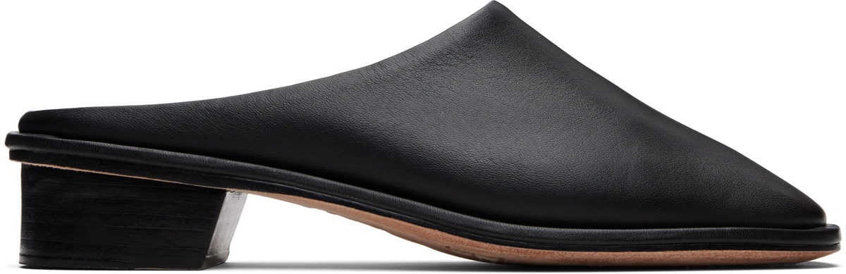 Lauren Manoogian Black Square Mule Loafers