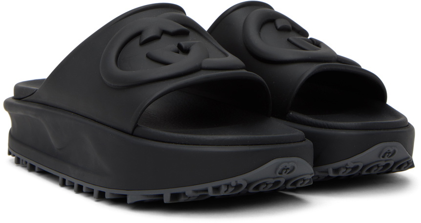 Gucci Black Interlocking G Slide Sandals Gucci