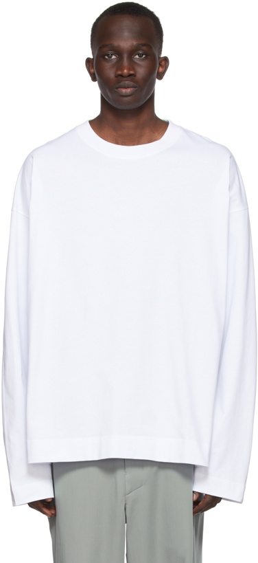 Photo: Dries Van Noten White Cotton Long Sleeve T-Shirt