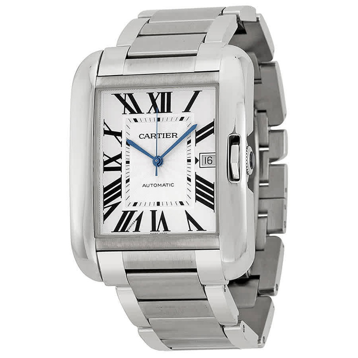 Photo: Cartier Tank Anglaise Silver Dial Stainless Steel Mens Watch W5310008