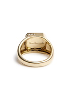 Yvonne Leon Bague Petit Damier 9kt Gold Pinky Ring Black