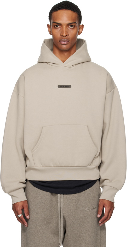 Photo: Fear of God ESSENTIALS Taupe Classic Fit Fleece Hoodie