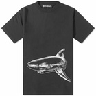 Palm Angels Men's Broken Shark T-Shirt in Black/Off White