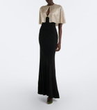 Roland Mouret Caped embellished gown
