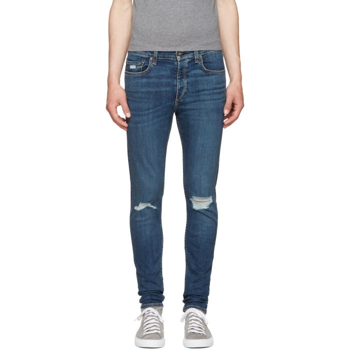 Photo: Rag and Bone SSENSE Exclusive Blue Standard Issue Fit 1 Jeans