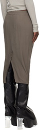 Rick Owens Gray Temple Zipped Short Pillar Midi Skirt