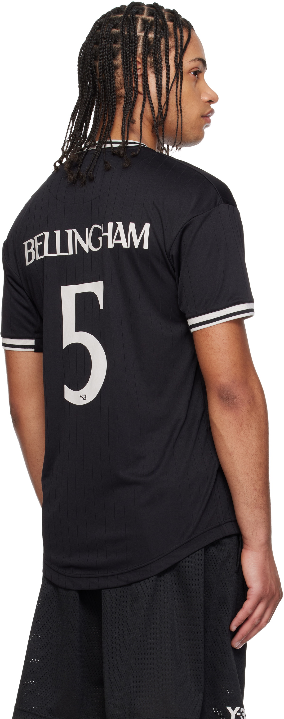 Y-3 Black Jude Bellingham Soccer Short Sleeve Jersey