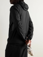 ON - POST ARCHIVE FACTION Printed Shell Hooded Running Jacket - Black