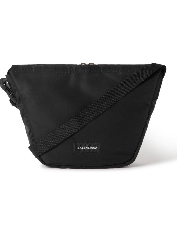 Photo: Balenciaga - Oversized Logo-Appliquéd Nylon Messenger Bag