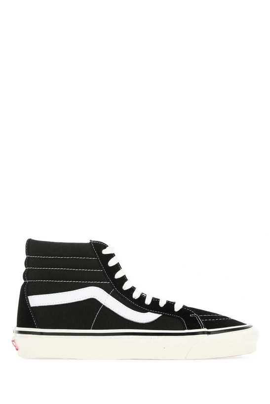 Photo: Vans Black Canvas Sk8-hi Sneakers