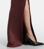 Alex Perry Draped crêpe satin corset gown