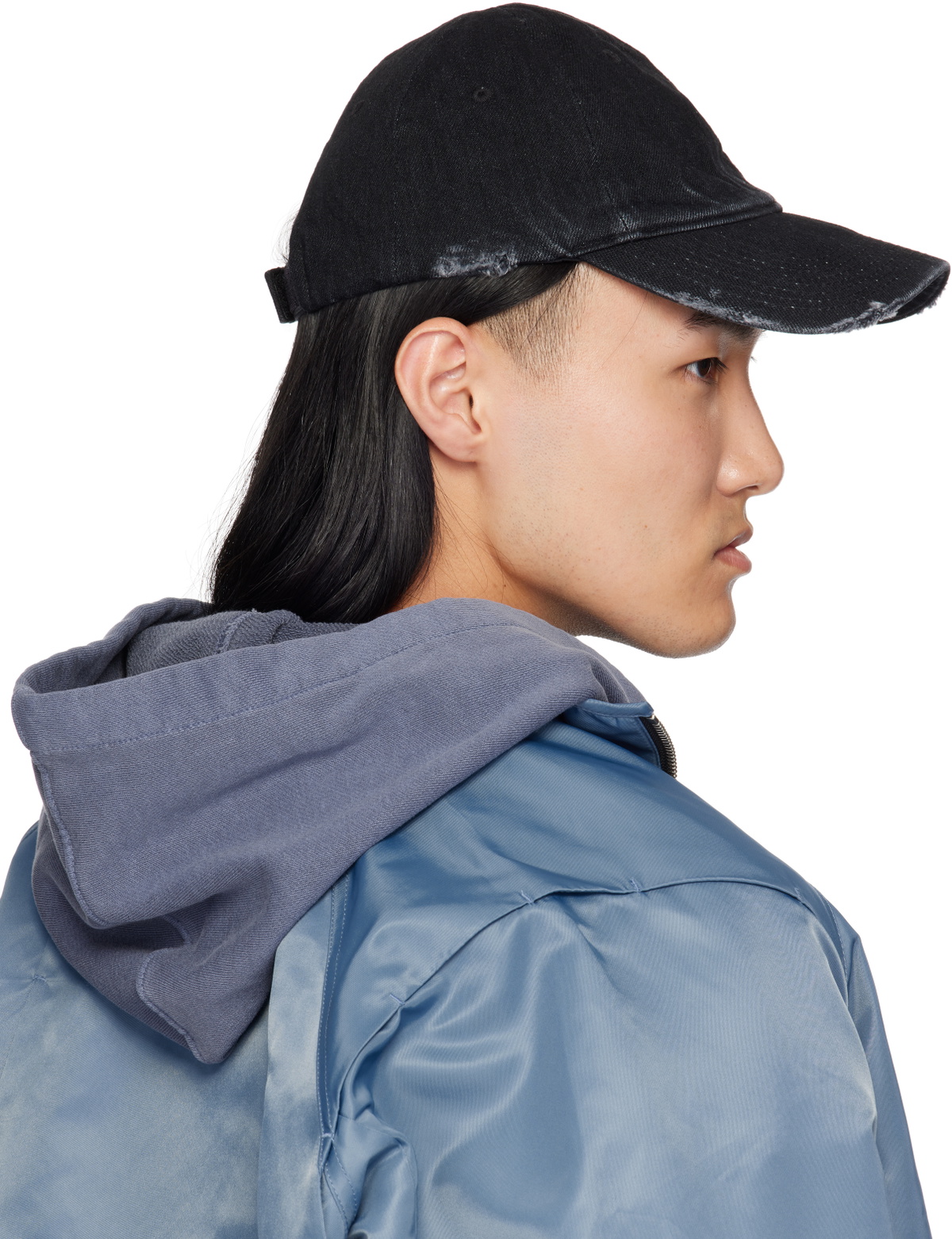 トリプルエフポスタルサービス キャップ FFFPOSTALSERVICE CAP FFFPOSTALSERVICE Black Damaged Denim Cap FFFPOSTALSERVICE