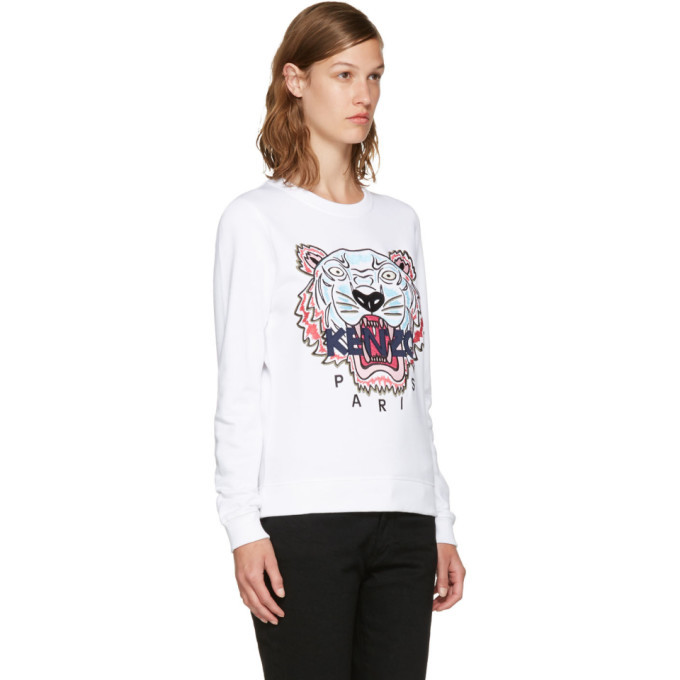 Kenzo white outlet tiger sweatshirt