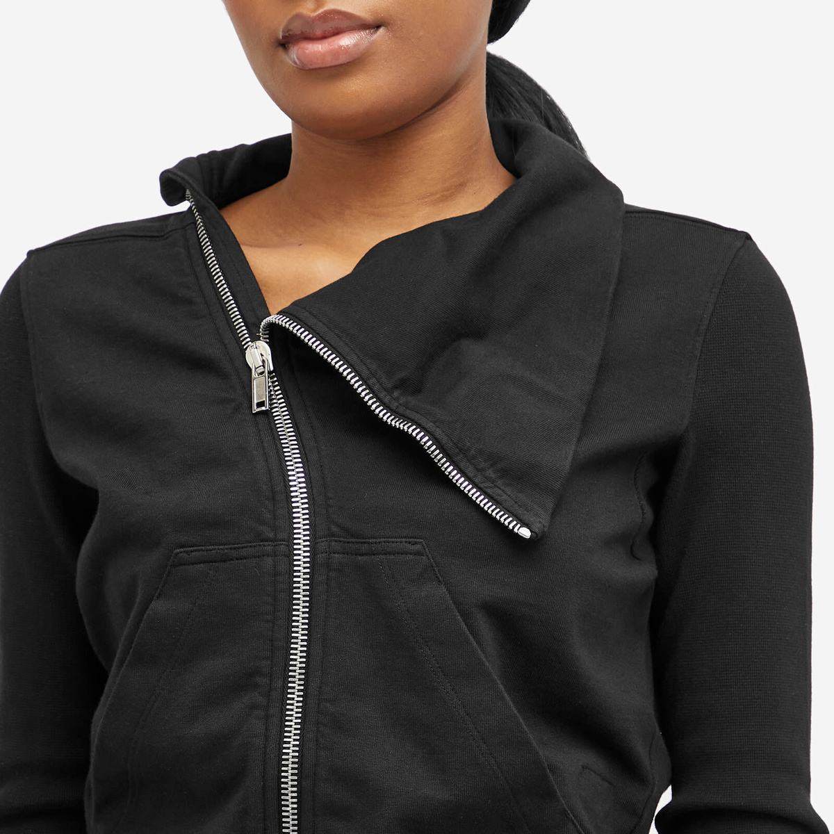Rick Owens DRKSHDW Women's Mountain Zip Sweat in Black Rick Rick Owens DRKSHDW Women's Mountain Zip Sweat in Black Rick