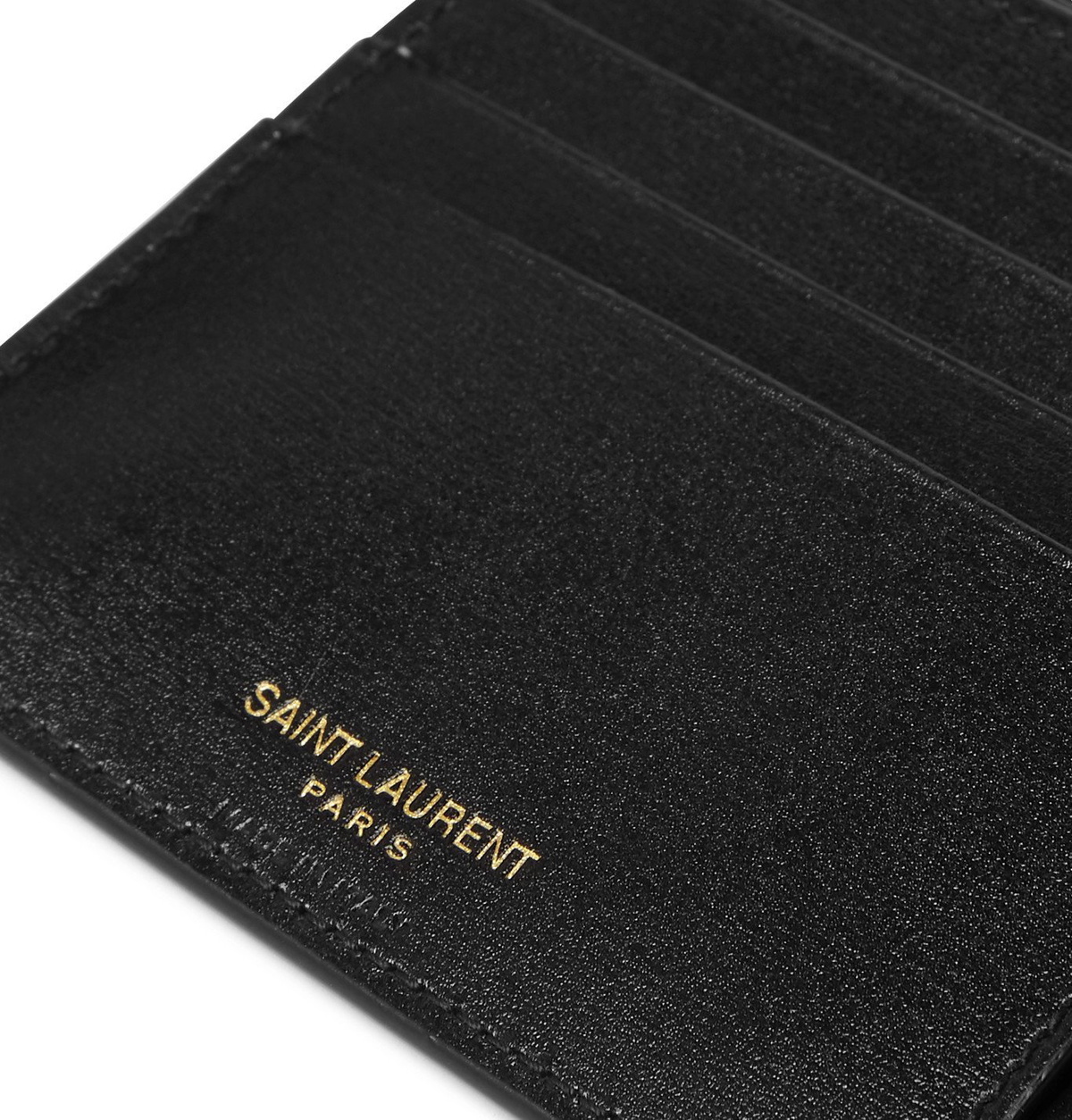 SAINT LAURENT - Logo-Appliquéd Leather Billfold Wallet - Black
